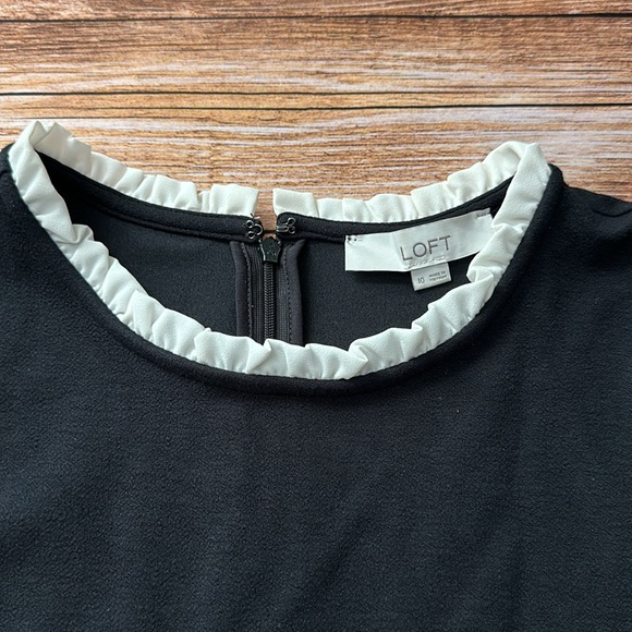 Loft Long Sleeve Dress Black - SZ 10 - Picture 2 of 3